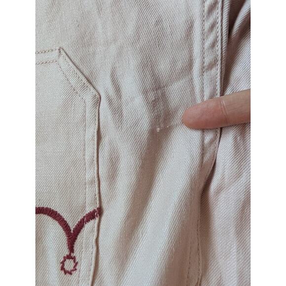 NWD Maeve The Junie Embroidered High-Rise Flare Pants Sz 32P Pink #7C503 - Picture 13 of 16